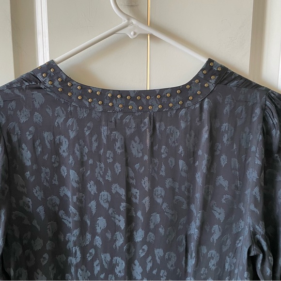 Avec Les Filles Leopard Print Blue & Black Long Sleeve Mini Dress Size XS - Picture 5 of 11